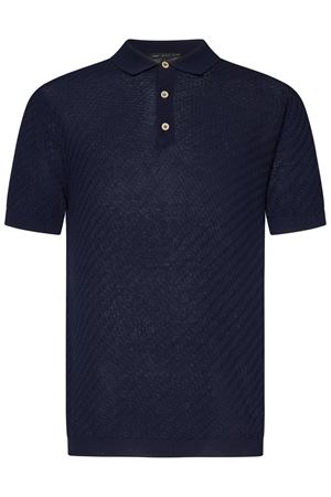 Polo in maglia crêpe cotone blu LOW BRAND | L1MSS256722E044